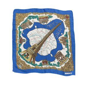 Vintage Paris Map Print Silk Scarf By J Micosancho Designer Landmark Souvenir He